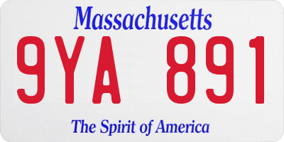 MA license plate 9YA891