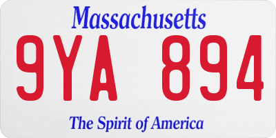 MA license plate 9YA894