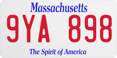 MA license plate 9YA898