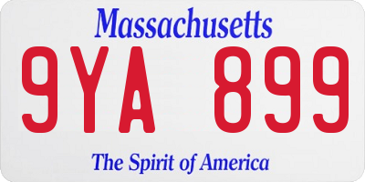 MA license plate 9YA899