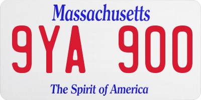 MA license plate 9YA900