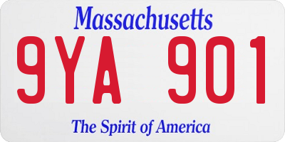MA license plate 9YA901
