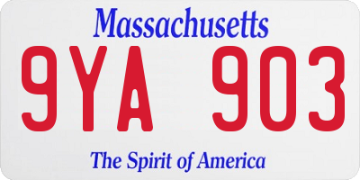 MA license plate 9YA903