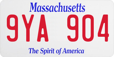 MA license plate 9YA904