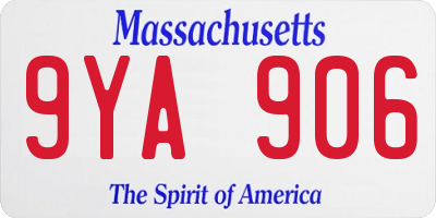 MA license plate 9YA906