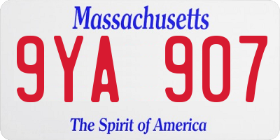MA license plate 9YA907