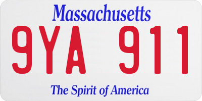 MA license plate 9YA911