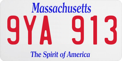 MA license plate 9YA913