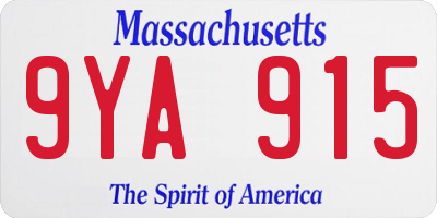 MA license plate 9YA915