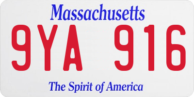 MA license plate 9YA916