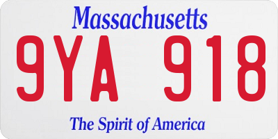 MA license plate 9YA918