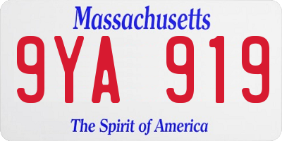 MA license plate 9YA919