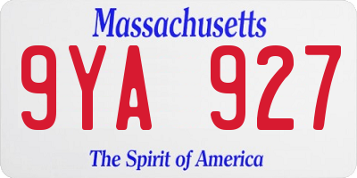 MA license plate 9YA927