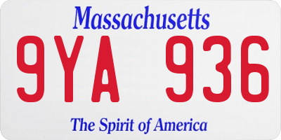 MA license plate 9YA936