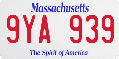 MA license plate 9YA939