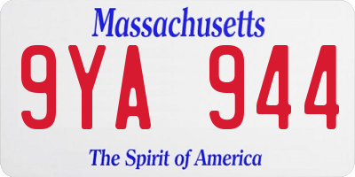 MA license plate 9YA944