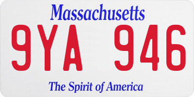 MA license plate 9YA946