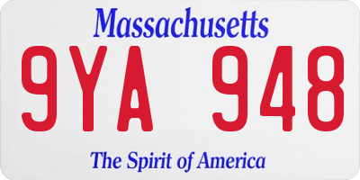 MA license plate 9YA948