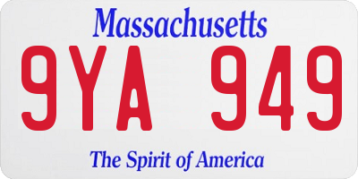 MA license plate 9YA949