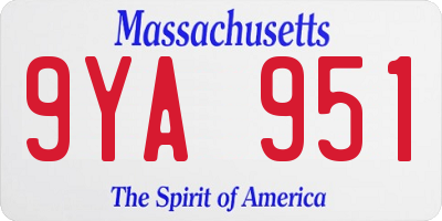 MA license plate 9YA951