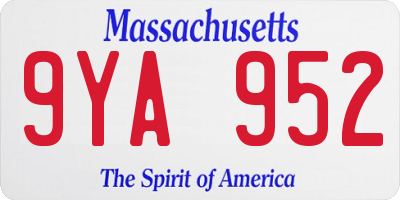 MA license plate 9YA952