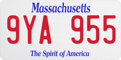 MA license plate 9YA955