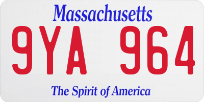 MA license plate 9YA964