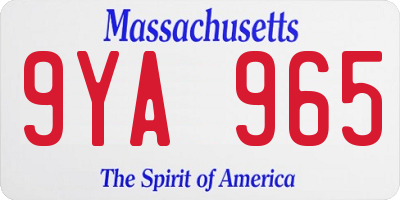 MA license plate 9YA965