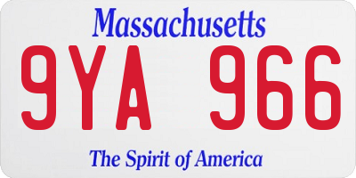 MA license plate 9YA966