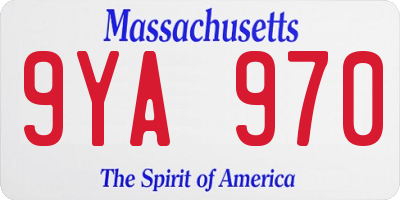 MA license plate 9YA970
