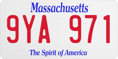 MA license plate 9YA971