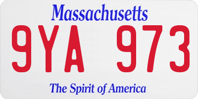 MA license plate 9YA973