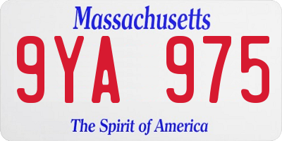 MA license plate 9YA975