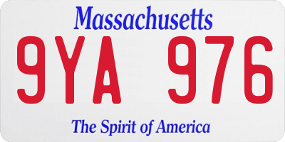 MA license plate 9YA976