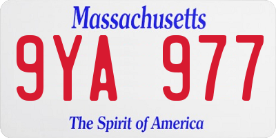MA license plate 9YA977