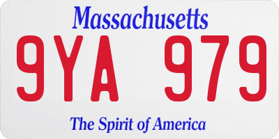MA license plate 9YA979