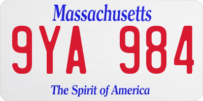 MA license plate 9YA984