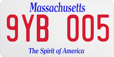 MA license plate 9YB005