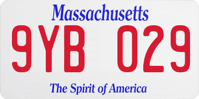 MA license plate 9YB029