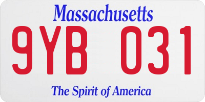 MA license plate 9YB031