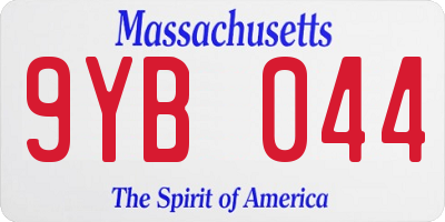 MA license plate 9YB044