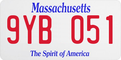 MA license plate 9YB051