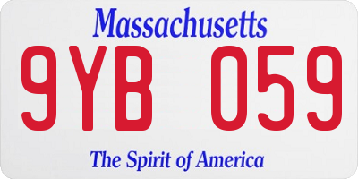 MA license plate 9YB059
