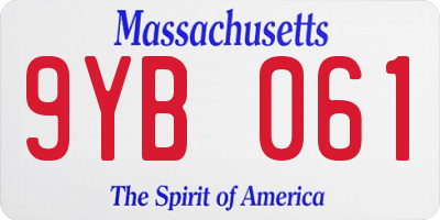 MA license plate 9YB061