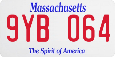 MA license plate 9YB064