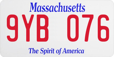 MA license plate 9YB076