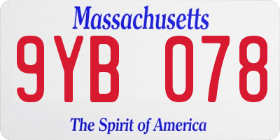 MA license plate 9YB078