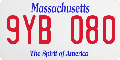 MA license plate 9YB080