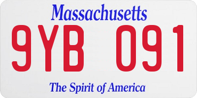 MA license plate 9YB091