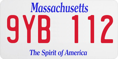 MA license plate 9YB112